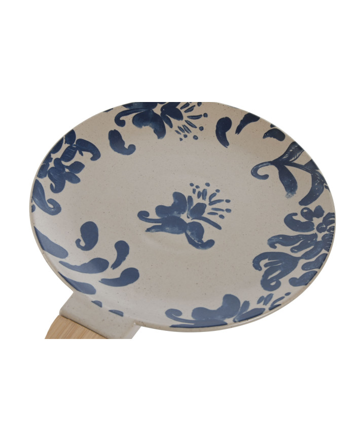 PLATO GRES BAMBU 30,5X20,5X2,5 FLORAL ASA AZUL