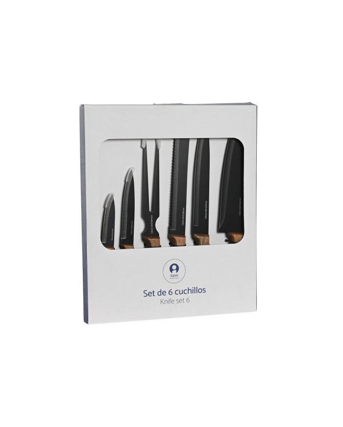 CUCHILLO SET 6 INOX ACACIA 4X1X33 NATURAL