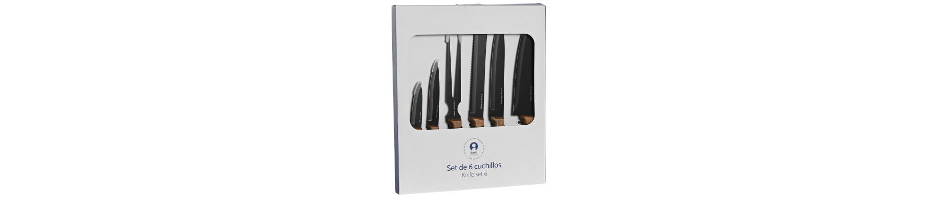 CUCHILLO SET 6 INOX ACACIA 4X1X33 NATURAL