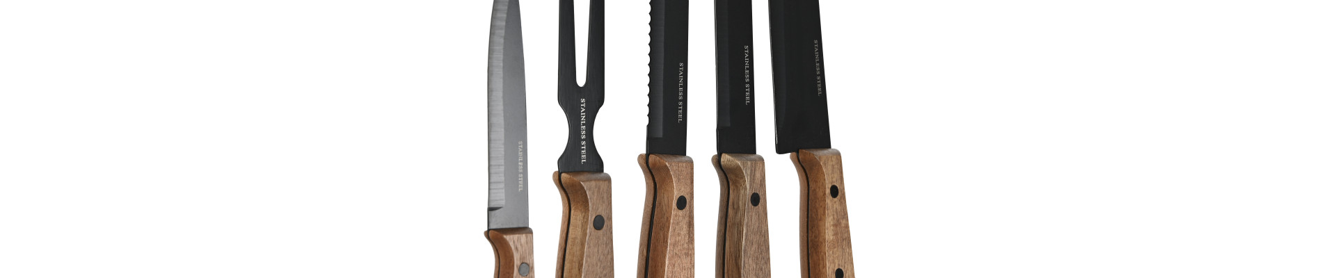 CUCHILLO SET 6 INOX ACACIA 4X1X33 NATURAL