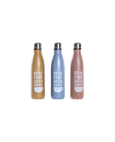 BOTELLA INOX 6X6X26,5 500ML, DOBLE 3 SURT.