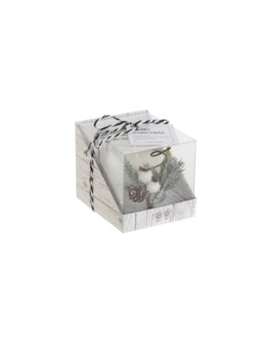 VELA CERA CRISTAL 10,5X8,5X8,5 120GR BLANCO