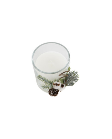 VELA CERA CRISTAL 10,5X8,5X8,5 120GR BLANCO