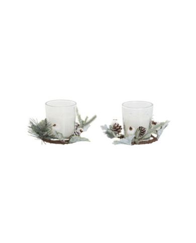VELA SET 2 CERA CRISTAL 10X10X7 50GR BLANCO