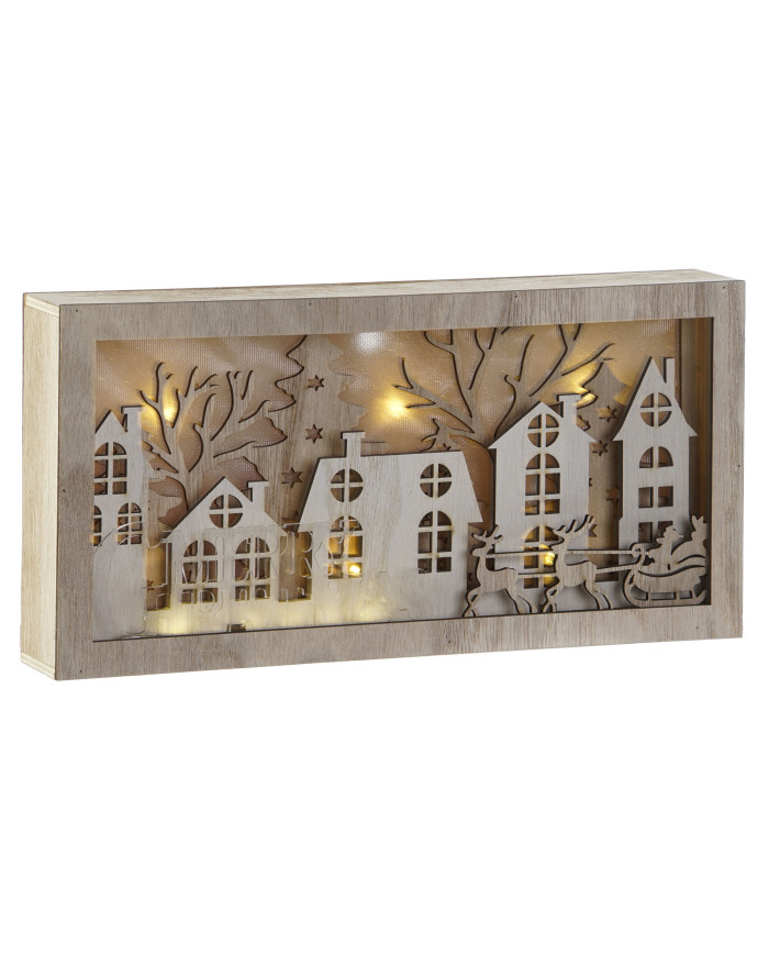 DECORACION PARED MDF LED 30X5X15 NATURAL