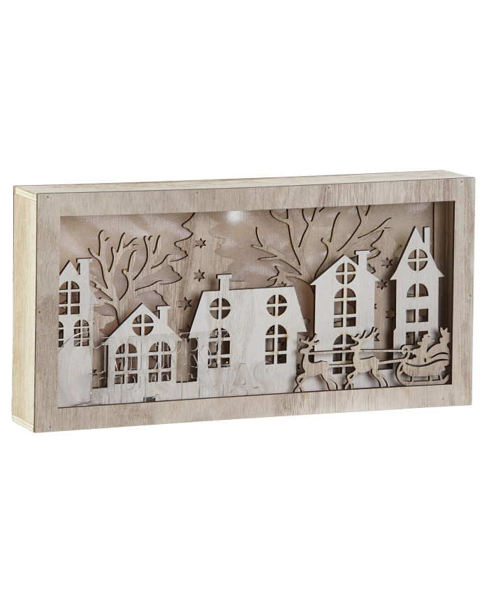 DECORACION PARED MDF LED 30X5X15 NATURAL
