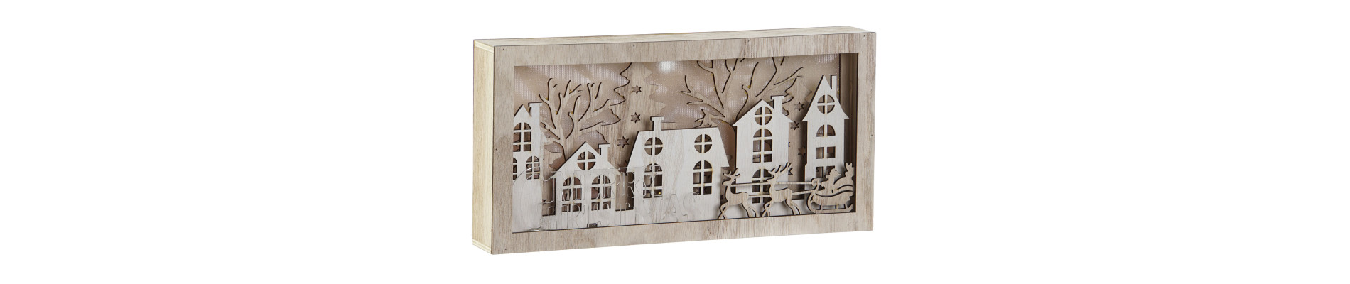 DECORACION PARED MDF LED 30X5X15 NATURAL