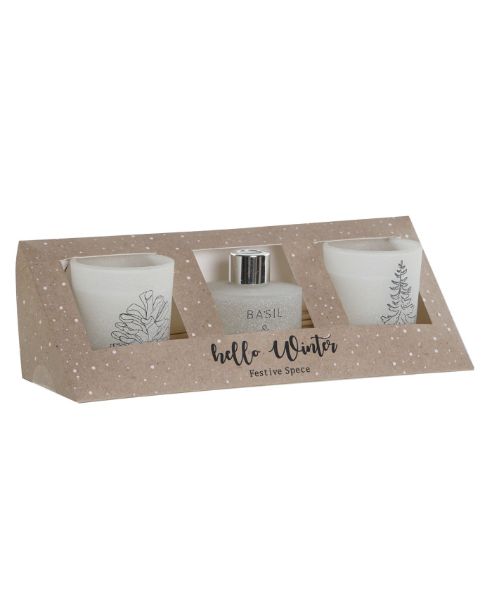 VELA SET 3 CRISTAL CERA 5X5X6 50 GR, BLANCO