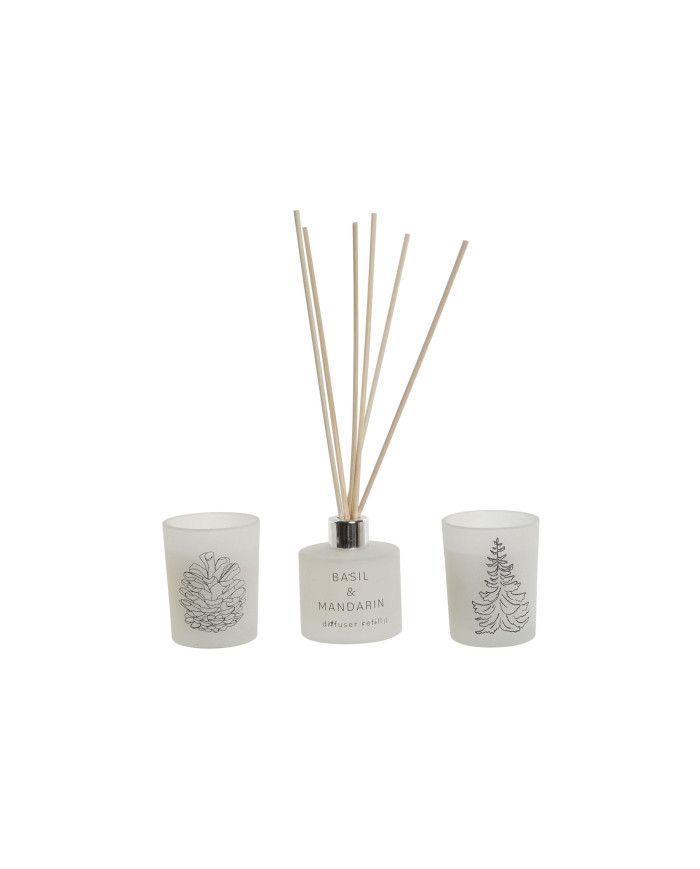 VELA SET 3 CRISTAL CERA 5X5X6 50 GR, BLANCO