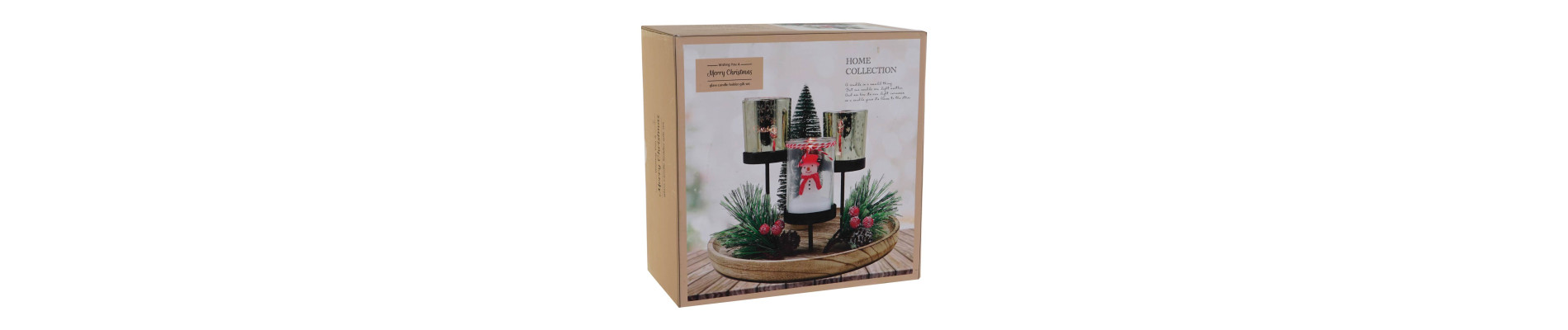 PORTAVELA SET 7 CRISTAL METAL 24,5X24,5X28 ABETO