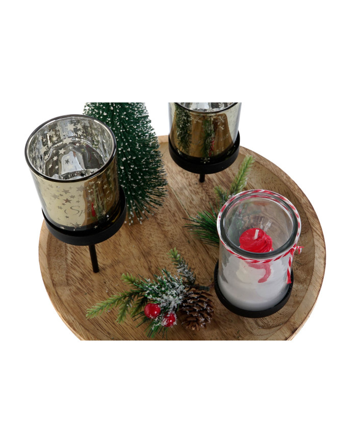 PORTAVELA SET 7 CRISTAL METAL 24,5X24,5X28 ABETO