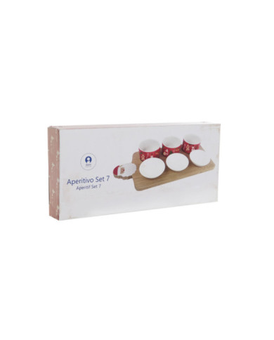 TABLA APERITIVO SET 7 GRES BAMBU 33X15X1 PAPA NOEL