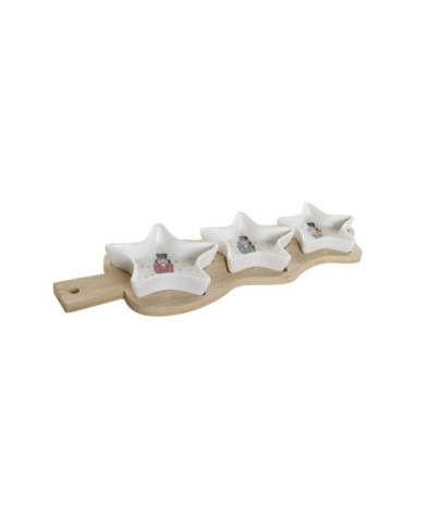 APERITIVO SET 4 GRES BAMBU 25,5X12X1 BLANCO