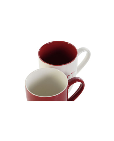 MUG SET 4 PORCELANA 12X8X10 360ML, ROJO
