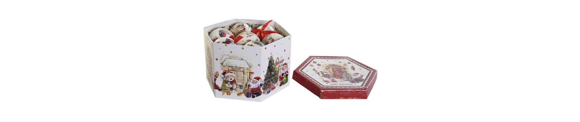 BOLA DECORACION SET 14 PVC 25X25X16 ROJO