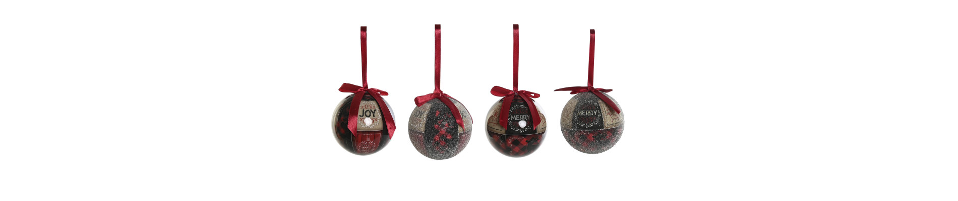 BOLA DECORACION SET 14 PVC 25X25X16 CUADROS ROJO