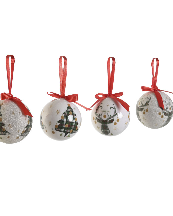 BOLA DECORACION SET 14 PVC 25X25X16 BLANCO