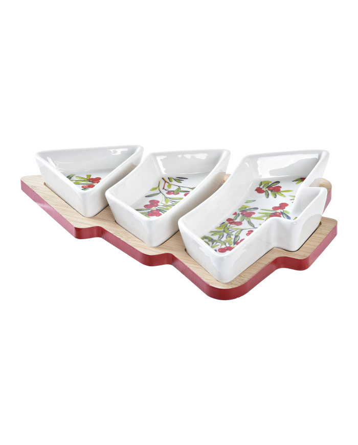 APERITIVO SET 4 GRES BAMBU 20X27X3,8 ARBOL ROJO