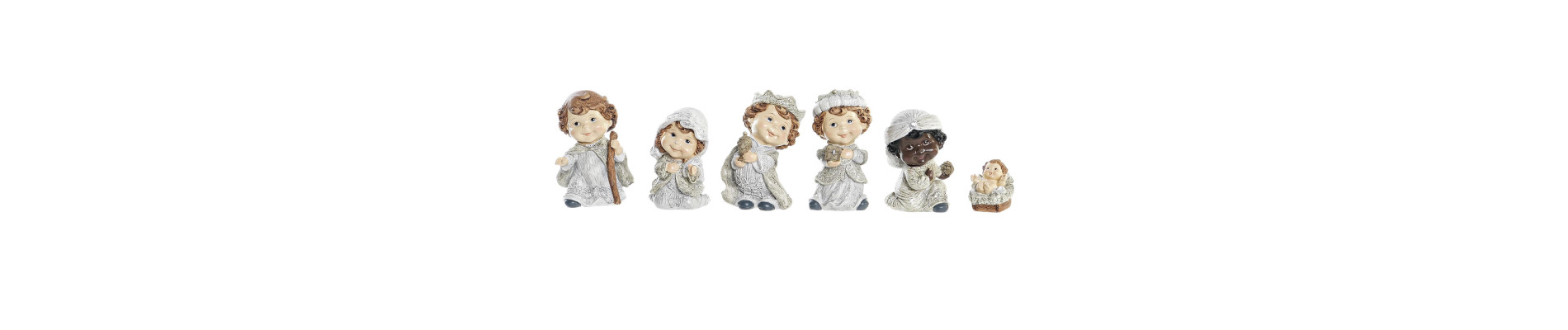 NACIMIENTO SET 6 RESINA 8X7X13,3 PLATEADO