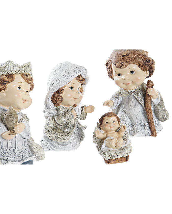NACIMIENTO SET 6 RESINA 8X7X13,3 PLATEADO