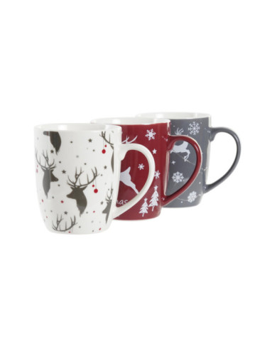 MUG PORCELANA 13X8,5X10 360ML, RENOS 3 SURT.