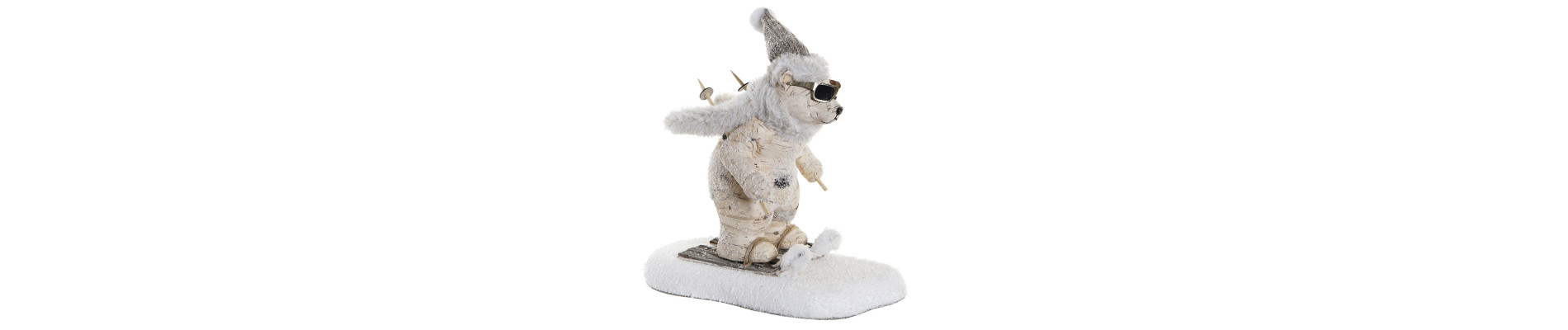 FIGURA POLIESTER POREXPAN 30X19X31 OSO ESQUIANDO