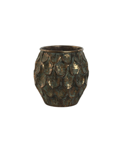 MACETERO METAL 28X28X28 DORADO