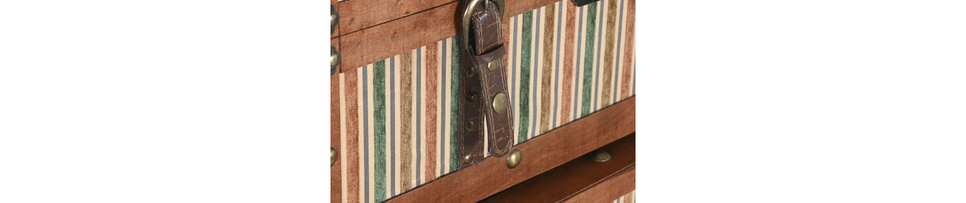 BAUL SET 3 LIENZO MADERA 80X49X45 MARRON
