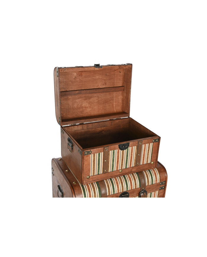 BAUL SET 3 MADERA LIENZO 60X43,5X42 MARRON