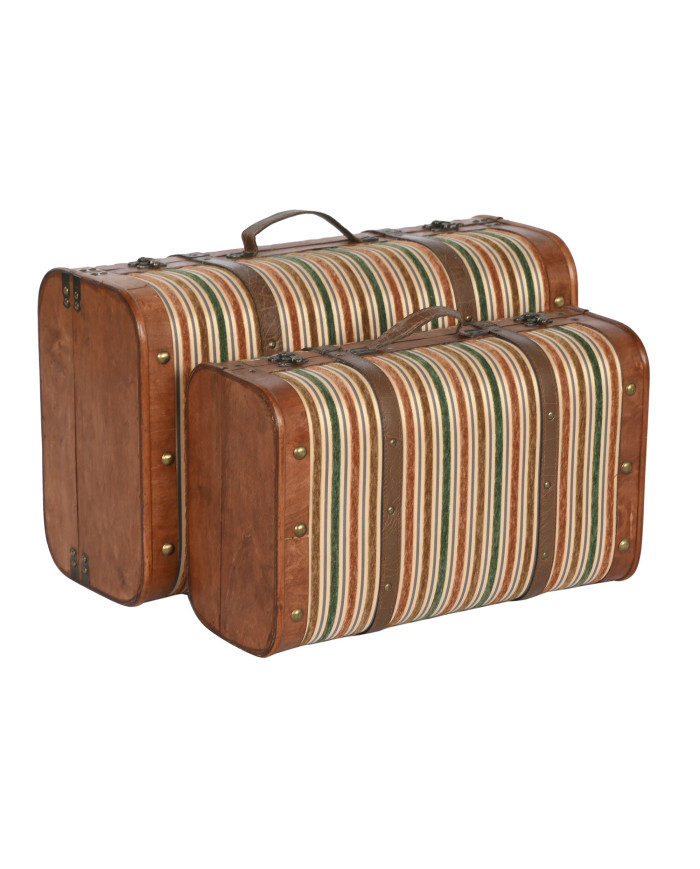 BAUL SET 2 LIENZO MADERA 60X37X24 MARRON