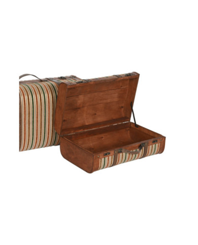 BAUL SET 2 LIENZO MADERA 60X37X24 MARRON
