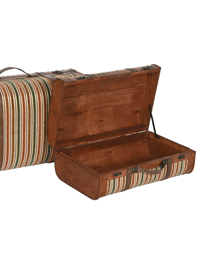 BAUL SET 2 LIENZO MADERA 60X37X24 MARRON
