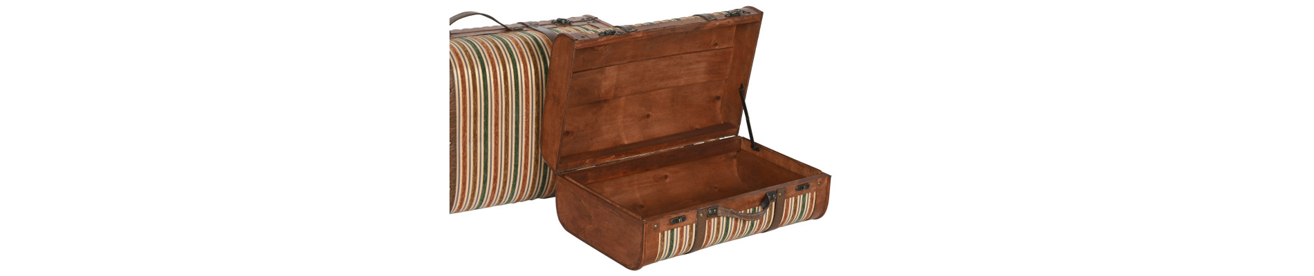 BAUL SET 2 LIENZO MADERA 60X37X24 MARRON