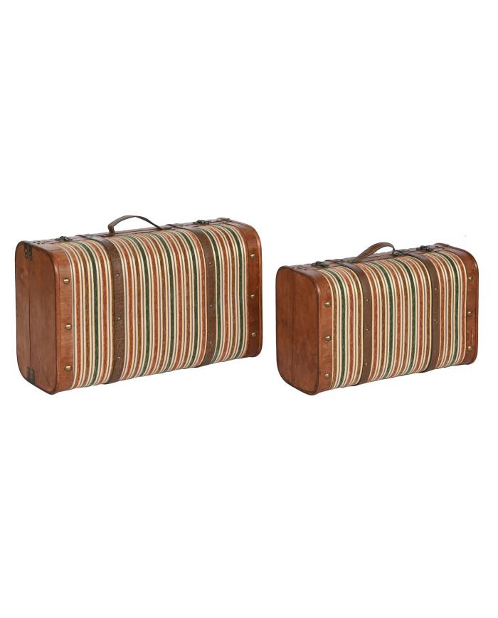 BAUL SET 2 LIENZO MADERA 60X37X24 MARRON