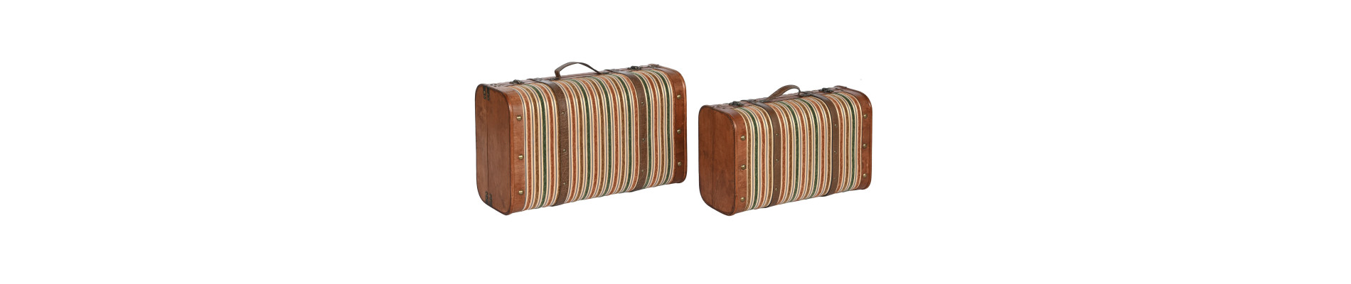 BAUL SET 2 LIENZO MADERA 60X37X24 MARRON