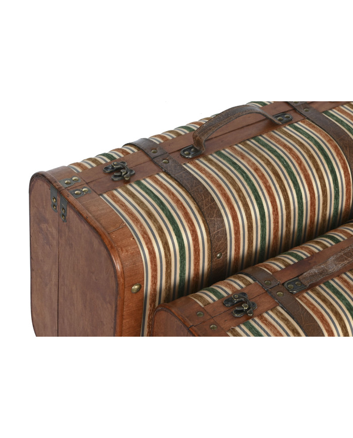 BAUL SET 2 LIENZO MADERA 60X37X24 MARRON