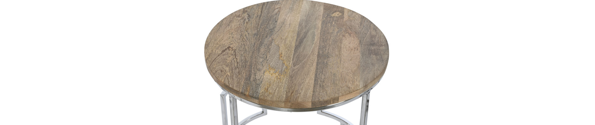 MESITA AUXILIAR SET 3 MANGO ACERO 49,5X49,5X62