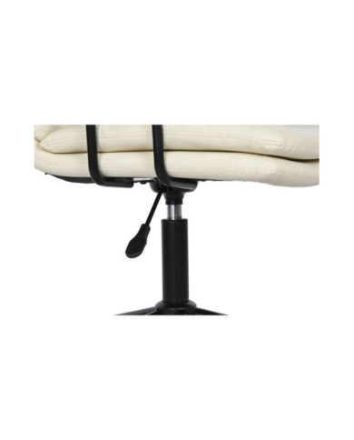 SILLA PU METAL 58X61,5X84 96 CM RUEDAS CREMA