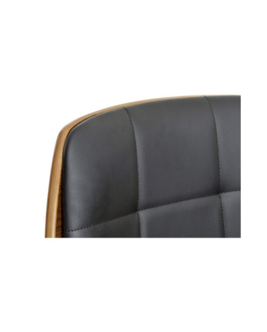 SILLA PU NOGAL 50X52X121 AJUSTABLE CROMADO NEGRO
