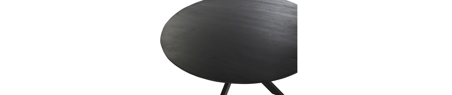 MESA REDONDA COMEDOR MANGO METAL 130X130X76 NEGRO