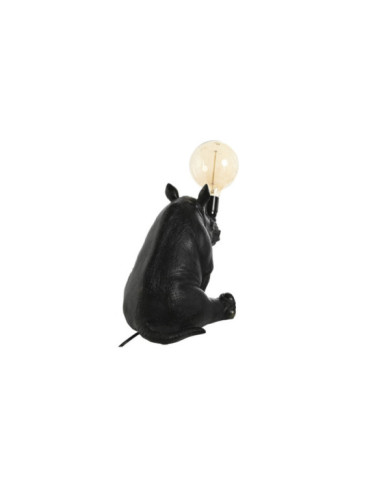 LAMPARA SOBREMESA RESINA 35X21,7X29 RINO NEGRO