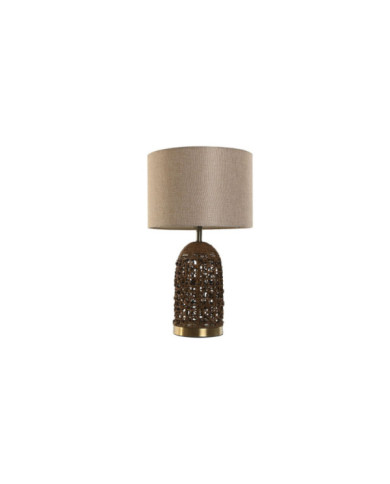LAMPARA SOBREMESA RATAN LINO 33X33X56 BEIGE