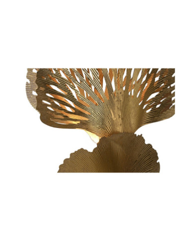 LAMPARA PIE METAL 48X23X177 HOJA DORADO