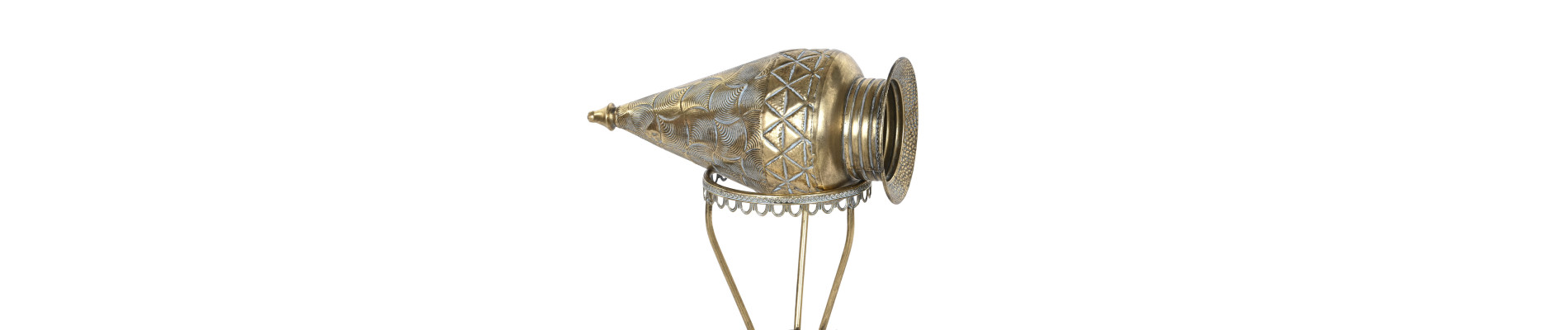 JARRON METAL 24X24X57 BASE DORADO