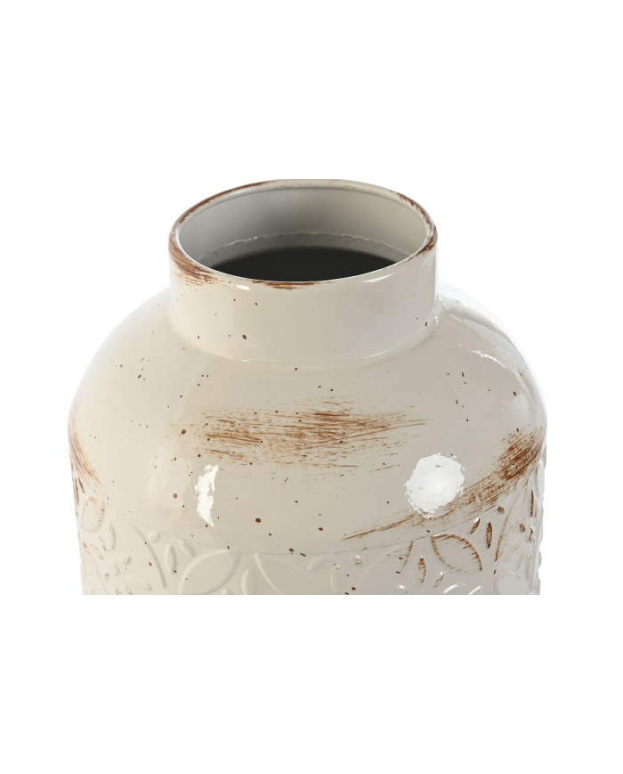 JARRON METAL 15X15X28 JARRON ENVEJECIDO BLANCO
