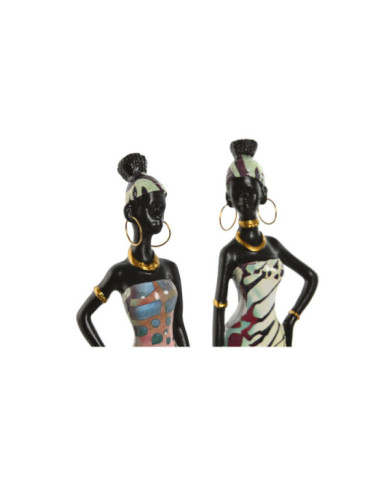 FIGURA RESINA 6,5X5X23 AFRICANA MULTICOLOR