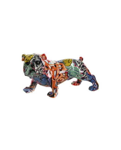 FIGURA RESINA 25,5X12X13,5 PERRO MULTICOLOR