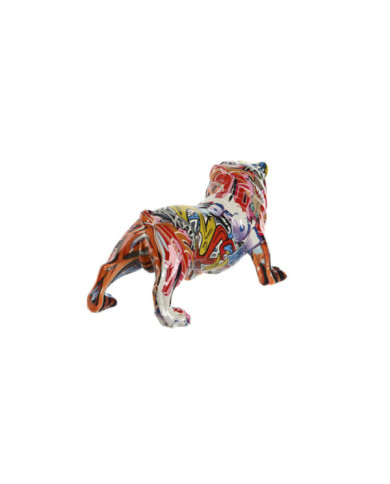 FIGURA RESINA 25,5X12X13,5 PERRO MULTICOLOR