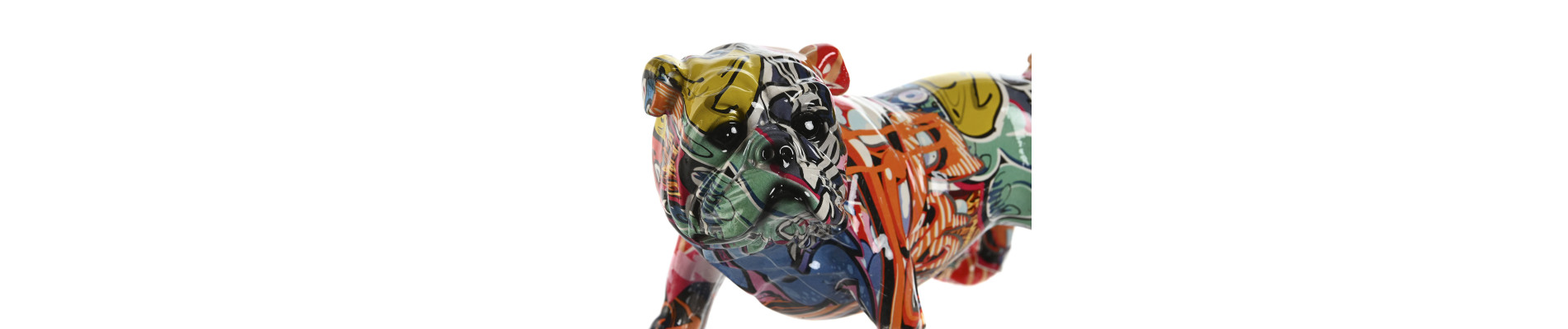 FIGURA RESINA 25,5X12X13,5 PERRO MULTICOLOR