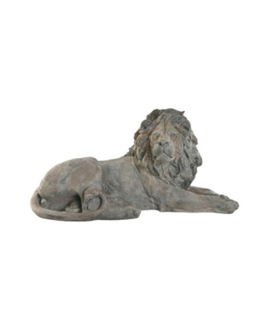 FIGURA RESINA 80X36X39 LEON GRIS